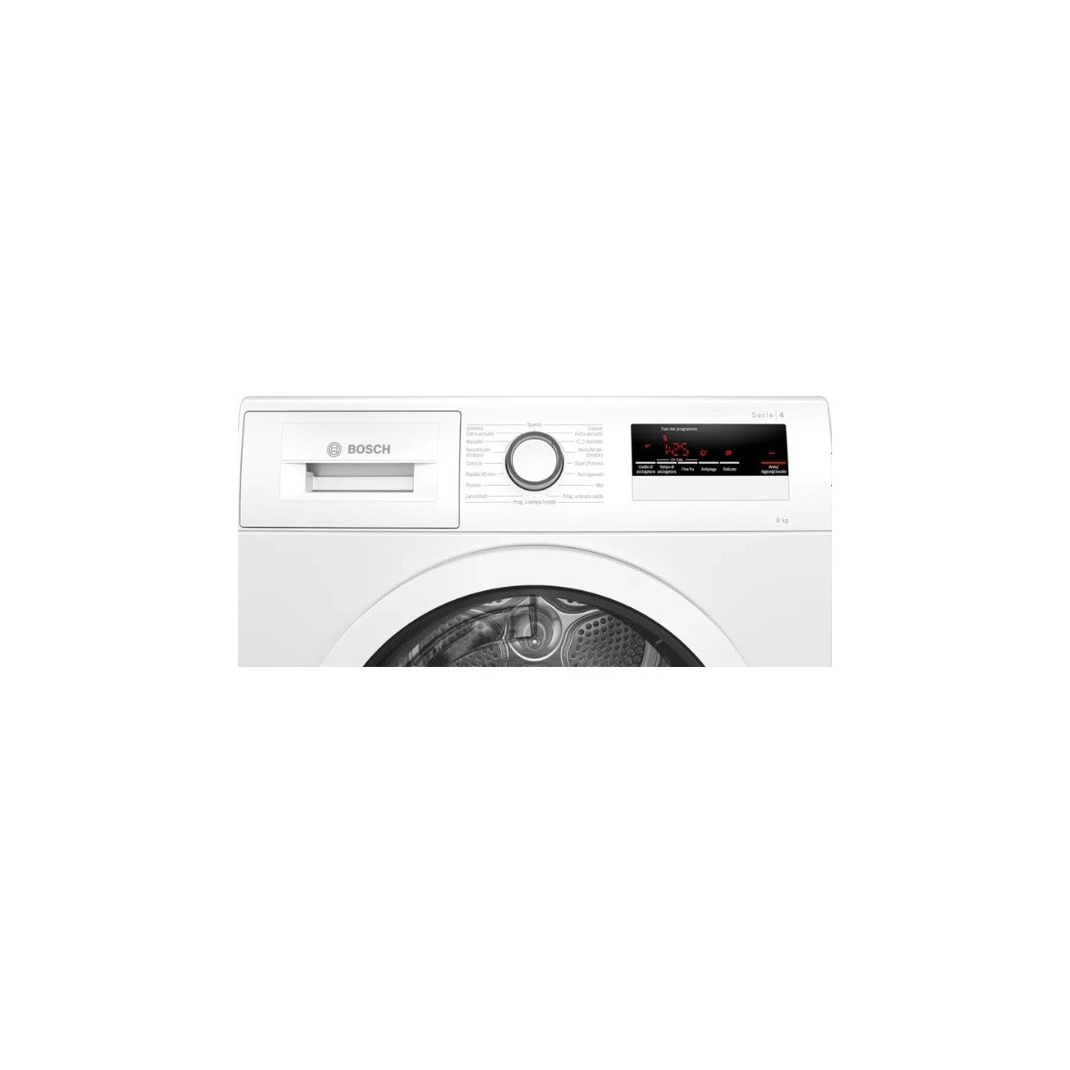 asciugatrice a pompa di calore 8 kg bosch wth85v08it serie 4 easyclean drying system classe a__