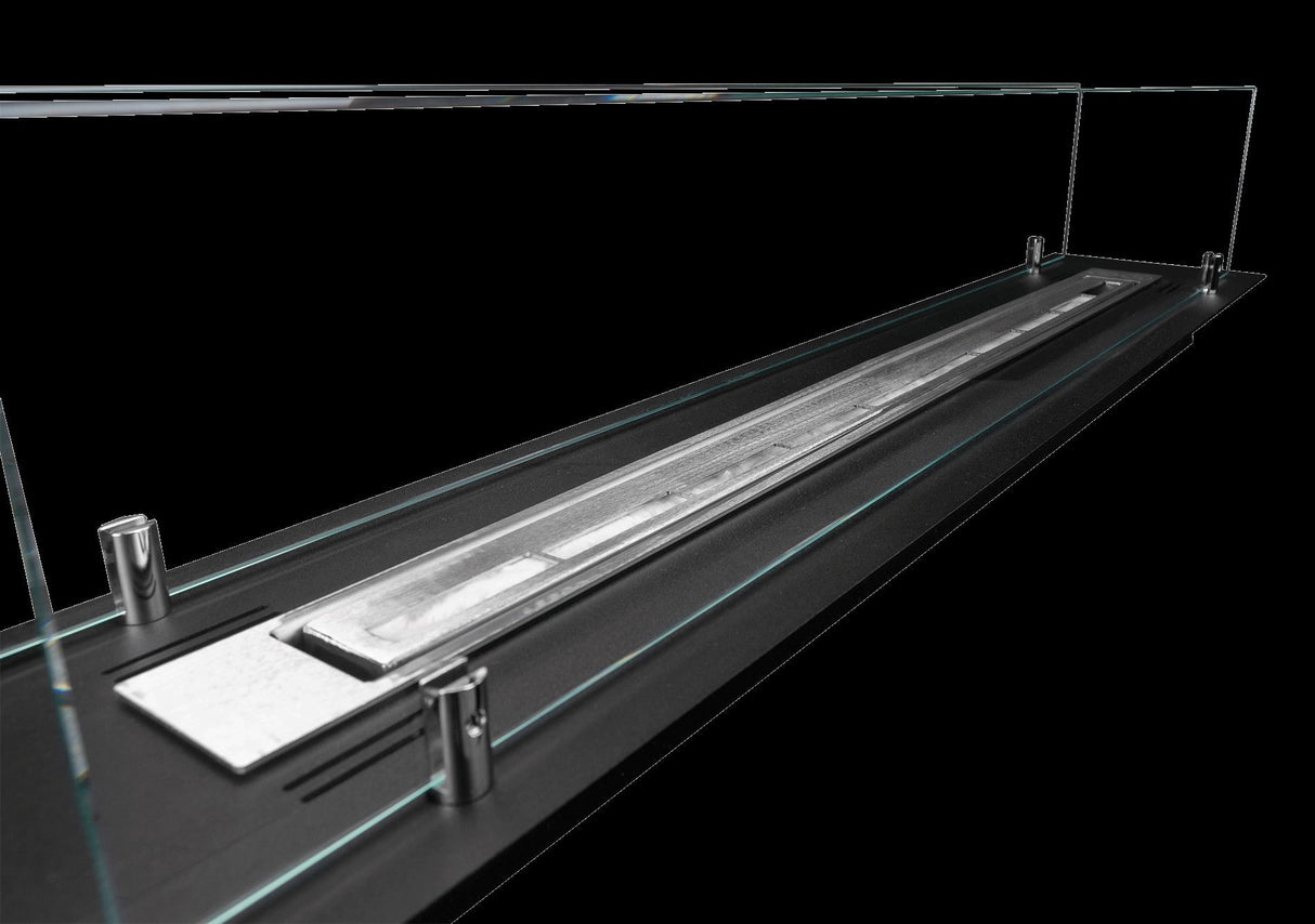 bruciatore per camino a bioetanolo biocamino in acciaio con vetri da 100 cm