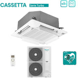 climatizzatore condizionatore hisense inverter a cassetta serie turbo 42000 btu auc125ur4rkc8 _ auw125u6rn8 r 32 wi fi optional con telecomando e pannello incluso