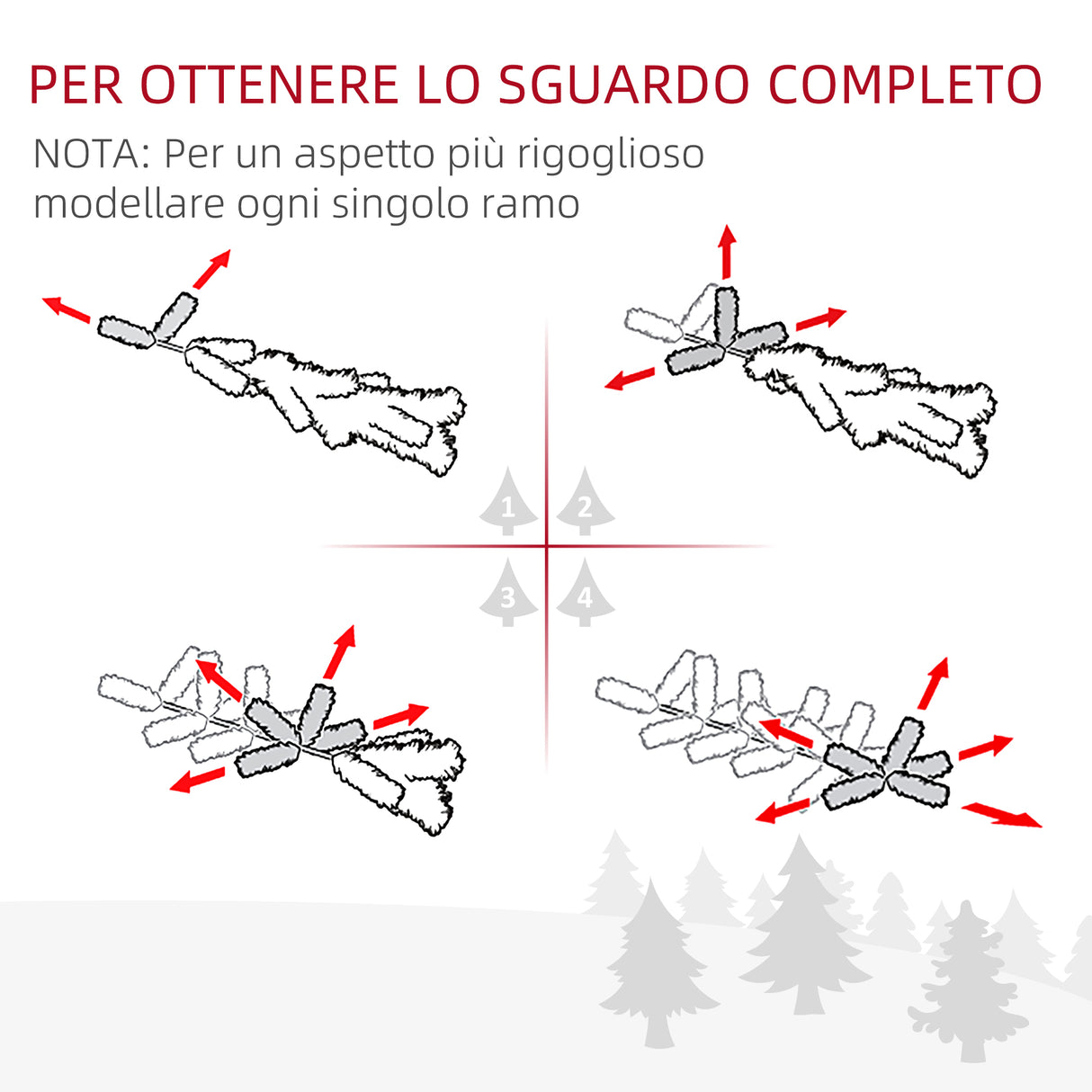 easycomfort easycomfort albero di natale artificiale 180 cm con rami realistici albero di natale alto e stretto con base in plastica bianco