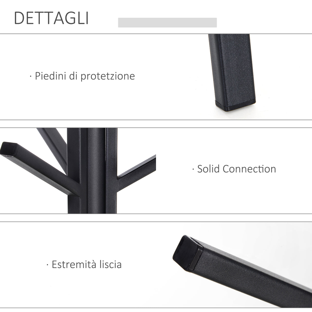 easycomfort easycomfort appendiabiti da terra verticale moderno per ingresso 45x45x180cm nero ean 8054111840163