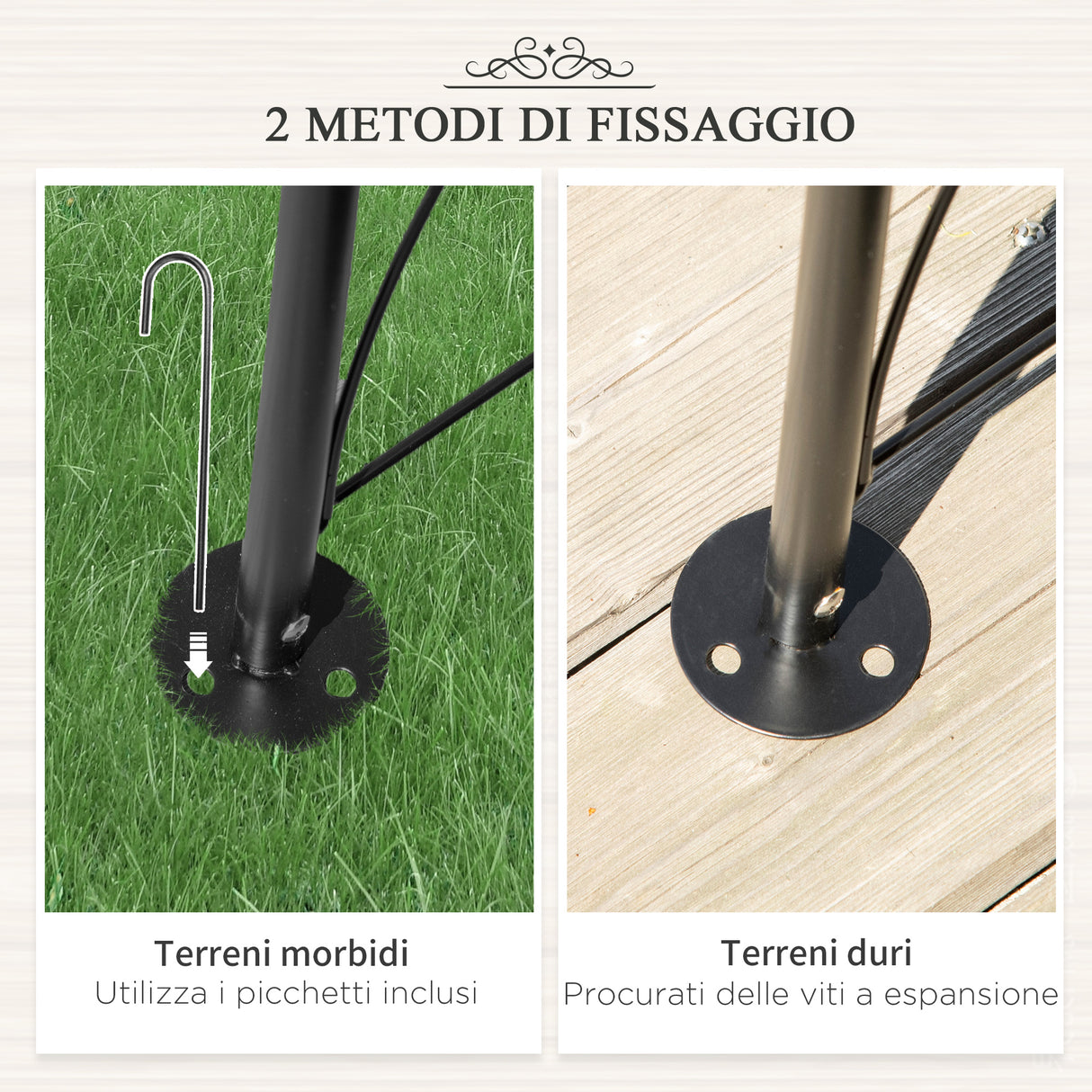easycomfort easycomfort arco per rose e supporto per piante rampicanti in metallo 114x30x230cm nero
