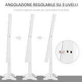 easycomfort easycomfort armadietto portagioie con specchio regolabile e luci led bianco caldo 36x30x136 cm