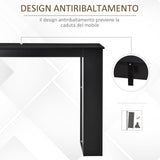easycomfort easycomfort bancone da cucina tavolo alto con 3 mensole in legno tavolo da bar cucina arredamento moderno casa e bar 112x57x106cm nero