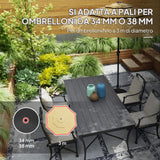 easycomfort easycomfort base per ombrellone 3 m max riempibile con acqua o sabbia in hdpe nero 55x30 cm