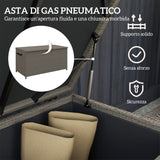 easycomfort easycomfort baule da esterno da 184l in rattan pe con ruote e rivestimento interno impermeabile 102x52x52 cm grigio