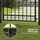 easycomfort easycomfort cancelletto di sicurezza con serratura 3 chiavi e 2 paletti in acciaio zincato 107x204 cm nero