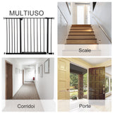 easycomfort easycomfort cancelletto per cani estensibile con viti e ampia apertura in metallo e plastica 76 107x76 cm nero