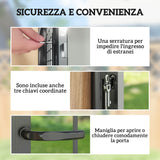easycomfort easycomfort cancello giardino a 2 paletti con maniglia lucchetto e 3 chiavi in acciaio zincato 105x204 cm nero