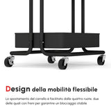 easycomfort easycomfort carrello cucina multiuso a 3 livelli con cestini e ganci rimovibili ripiano con 12 divisori nero