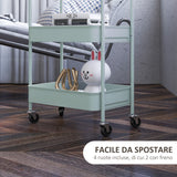 easycomfort easycomfort carrello da cucina a 3 livelli con maniglie e 4 rotelle in acciaio 45x30 6x79 cm azzurro