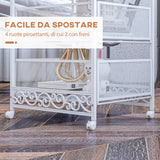 easycomfort easycomfort carrello portaoggetti a 3 livelli in truciolato e acciaio 34x29 5x57 5 cm bianco