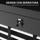 easycomfort easycomfort cassetta per attrezzi a 6 cassetti in acciaio con serratura 60x26x34cm nero