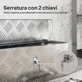 easycomfort easycomfort cassetta portautensili da 2 kg con chiusura a chiave in lamiera di alluminio 50x15 5x20 5 cm argento