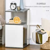 easycomfort easycomfort comodino con ripiano aperto in truciolato dal design irregolare 35x29 5x60 cm grigio e bianco