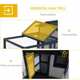 easycomfort easycomfort conigliera da esterno in legno di abete con casetta e area per movimento 151x78x84 5 cm verde e bianco