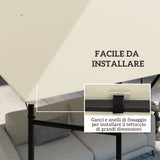 easycomfort easycomfort copertura per gazebo 3x3 m da giardino con 8 fori di drenaggio in tessuto oxford 600d bianco crema