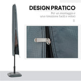 easycomfort easycomfort copertura per ombrellone impermeabile custodia copri ombrellone con cerniera e laccio grigio