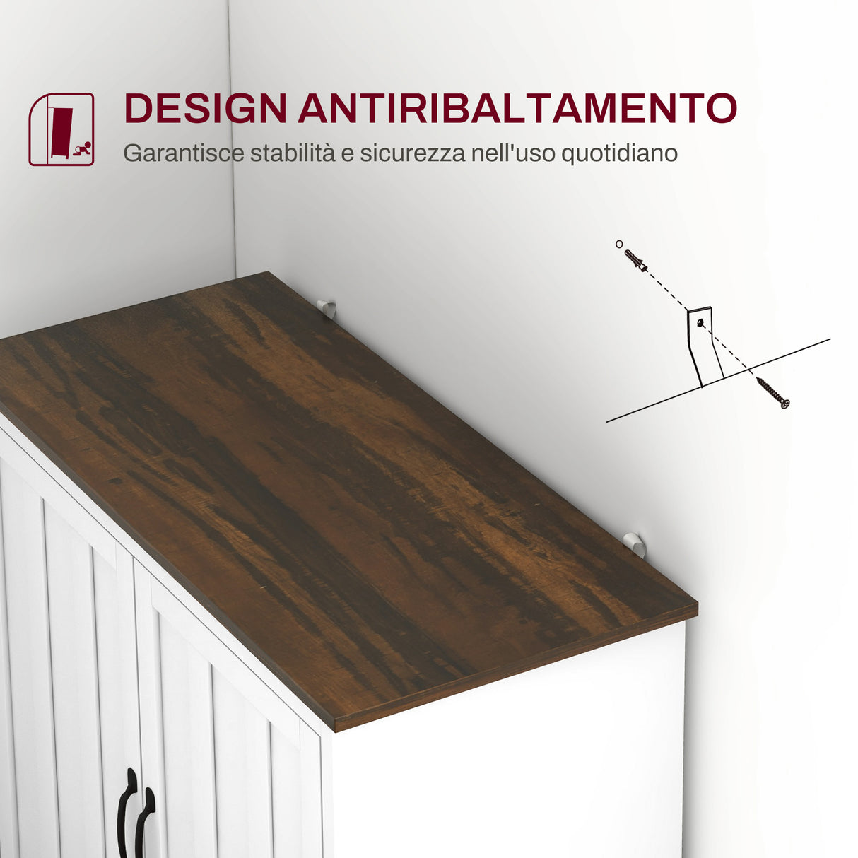 easycomfort easycomfort credenza cucina moderna a 2 ante con ripiano regolabile in legno 80x39 7x80cm bianco
