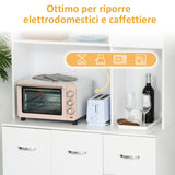 easycomfort easycomfort credenza da cucina moderna con cassetti armadietti e ripiani aperti 100x39 5x183 5cm bianco