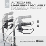 easycomfort easycomfort deambulatore per anziani e disabili ad altezza regolabile con cestino e vassoio 60x62x84 100 5 cm nero