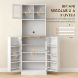 easycomfort easycomfort dispensa da cucina porta microonde con ripiani aperti e armadietto con portaspezie 60x35x169 cm bianco