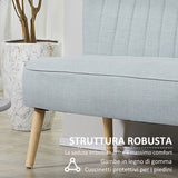 easycomfort easycomfort divano 2 posti moderno in tessuto senza braccioli con gambe in legno 117x56 5x77 cm celeste
