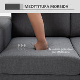 easycomfort easycomfort divano a 3 posti relax salotto con cuscini 200 82 78cm tessuto di lino grigio