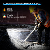 easycomfort easycomfort faretto led da lavoro da 6500k con testa girevole e supporto regolabile in alluminio e metallo 35x20x32 cm nero