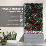 easycomfort easycomfort fioriera con grigliato posteriore e fessura di drenaggio in legno composito 65x33 5x135 cm grigia