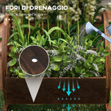 easycomfort easycomfort fioriera in legno da esterno a 2 livelli con 3 vasi e ruote di carro stile country 64x54x60cm