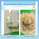 easycomfort easycomfort gabbia criceti a 5 livelli con tubi casetta serbatoio e ruota in acciaio pp e ps 59x36x69 cm verde e bianca