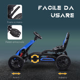 easycomfort easycomfort go kart a pedali per bambini 3 8 anni con sedile regolabile e ruote in eva 100x58x58 5 cm blu