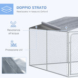 easycomfort easycomfort kennel per cani in metallo con tettuccio in tessuto oxford e porta con blocco 4x4x2 3m