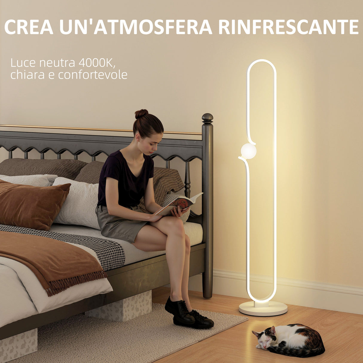 easycomfort easycomfort lampada da terra a led a forma di nota musicale con luminosita regolabile e pedale 28x28x145 cm bianco