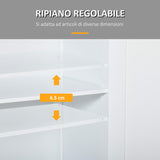 easycomfort easycomfort mobile bagno a 2 ante con ripiano regolabile e 2 cassetti in legno 60x30x75 cm bianco