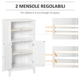 easycomfort easycomfort mobile bagno con mensole regolabili e armadietto 2 ante mobiletto bagno multiuso in legno bianco 50x30x93cm