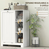easycomfort easycomfort mobile bagno portabiancheria con cesto rimovibile e ripiani regolabili 60x38x86 cm bianco