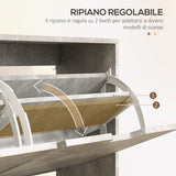 easycomfort easycomfort mobile scarpiera con 4 cassetti ribaltabili a 2 livelli per 16 paia in legno 95x26x95 cm grigio