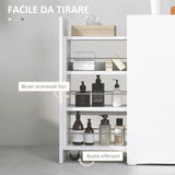 easycomfort easycomfort mobiletto bagno salvaspazio a 3 livelli con binari scorrevoli in legno 47x25x66 5 cm bianco