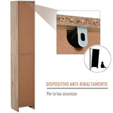 easycomfort easycomfort mobiletto salvaspazio per bagno in legno mobile da bagno con 2 armadietti e 6 ripiani grigio e rovere design a torre 30 x 24 x 170cm ean 8054111847469