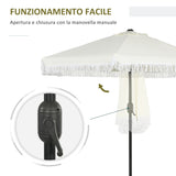 easycomfort easycomfort ombrellone da giardino 2 3x2 2m inclinabile con palo centrale e manovella crema