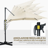 easycomfort easycomfort ombrellone da giardino con angolazione regolabile su 5 livelli e a 360 2 5x2 5 m color crema