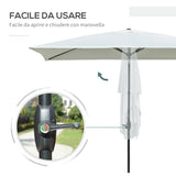 easycomfort easycomfort ombrellone rettangolare 2x3 m da giardino con apertura a manovella e inclinazione regolabile beige