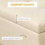 easycomfort easycomfort panca con contenitore in poliestere trapuntata con gambe in acciaio doro 110x44x48cm beige