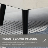 easycomfort easycomfort panca contenitore con braccioli in tessuto effetto velluto e legno 111 5x41x65 cm bianco crema
