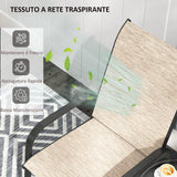 easycomfort easycomfort panchina 2 posti da giardino con braccioli schienale alto e tavolino basso centrale in vetro marrone e nero