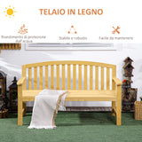 easycomfort easycomfort panchina da giardino 2 posti con seduta e schienale a doghe in legno di abete 143x51x85 cm