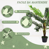 easycomfort easycomfort pianta artificiale palma cycas alta 123cm per interno ed esterno con vaso incluso