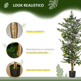 easycomfort easycomfort pianta finta di ficus alta 150cm decorazione per interno ed esterno con vaso incluso